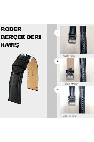 R4137s Roder Deri Kayış - Siyah - 22mm Şeffaf