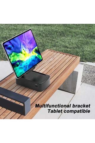 Symbee Masaüstü Çok İşlevli Telefon Tutucu: Bluetooth Hoparlörlü, Usb Şarjlı, 1500mah Pil, Katlanabilir, Bluetooth 5.0, Mikrofonlu, Beyaz