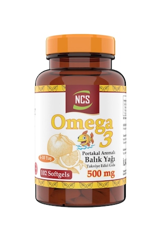 Ncs Omega 3 Portakal Aromalı Çocuklar Için Balık Yağı 102 Softgel