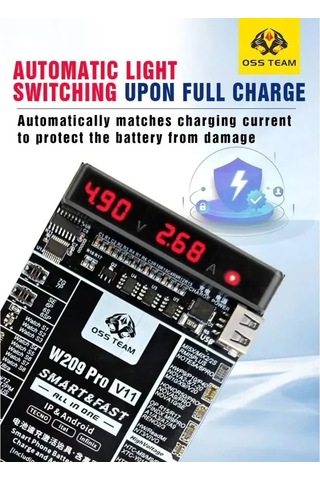 Oss Team W209 Pro V11 Akıllı Telefon Bataryası Hızlı Şarj Ve Aktivasyon Kartı iPhone Uyumlu 6-17 Pro Max/apple Watch/android Telefonlar İçin
