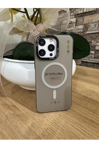 15 Promax Magsafe Destekli Darbe Korumalı Slikon Kılıf Gri