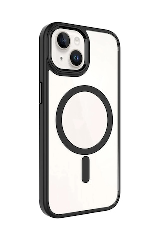 Joko - 59 - Apple iPhone Uyumlu 15 Terea Magsafe Kapak - Csmo-tex - - Siyah Sıyah