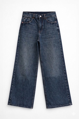 Bluew White Kadın İndigo Yüksek Bel Culotte Fit Wideleg Jean Pantolon