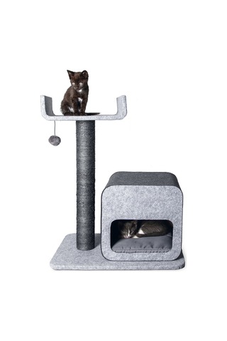 Karlıe Kedi Tırmalama+ev Flavıe Gri 60x40x77cm