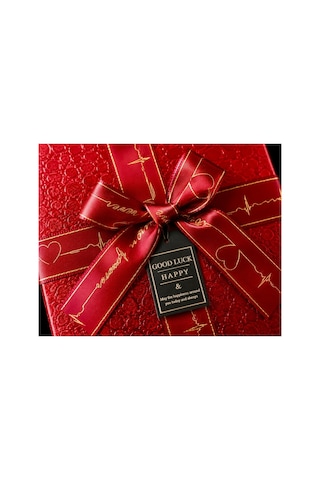 3 Lü Dikdörtgen Hediye Kutusu Seti Kırmızı Desenli Büyük Boy 16x23 Cm Orta Boy 14x21 Cm Küçük Boy 12x19 Cm Kapaklı Lüks Hediye Kutusu