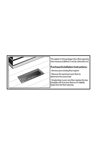 2 İnch 12 İnç Gotik Black Steel Floor Register, Agh212-blk