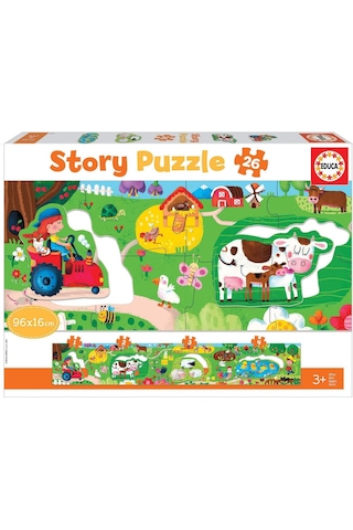 Educa 26 Parça Çiftlik Hikaye Ve Sayılar Puzzle - Panoramik - 3-5 Yaş 1 Adet