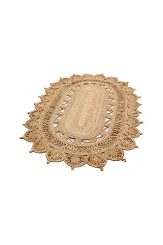Eko Halı Solo Jüt Ca-109 Natural Oval Dekoratif Jüt Kilim Bej