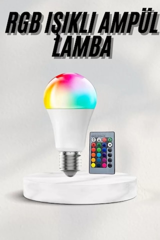 Home Akıllı Rgb Led Ampul Led Uzaktan Kumandalı Renk Değiştiren Ampul Çok Renkli