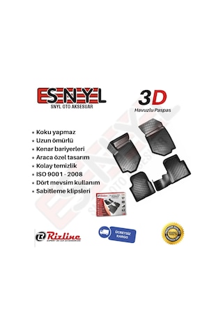 Rizline 3D Araca Özel Havuzlu Paspas Ve 3D Bagaj Havuzu
