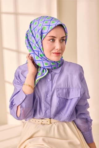 Silk Home Twill İpek Eşarp 11474 - 90 X 90 / Lila,yeşil,saks,beyaz-53 Lila,yeşil,saks,beyaz-53