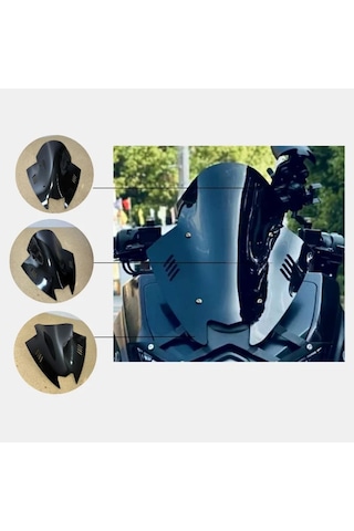 Yamaha N-max Modifiye Ön Tur Camı 2017-2024 Siyah