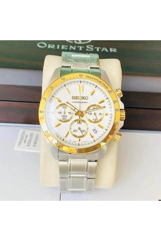 Sbtr024 Chronograph Erkek Kol Saati Gümüş - Altın