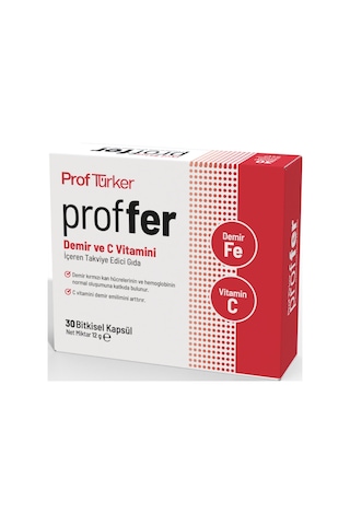 Proftürker Proffer Demir Ve C Vitamini 30 Kapsül