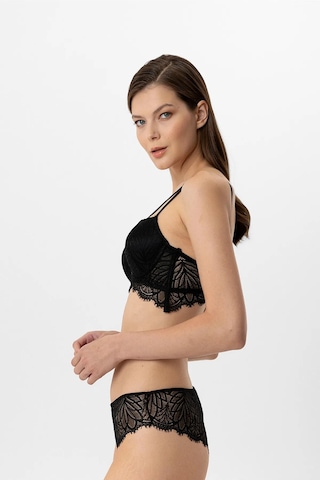 Pierre Cardin Milan Push Up Dantelli Sütyen Takım Siyah