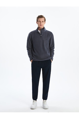 Lcw Eco Lacivert Dik Yaka Biyeli Erkek Sweatshirt