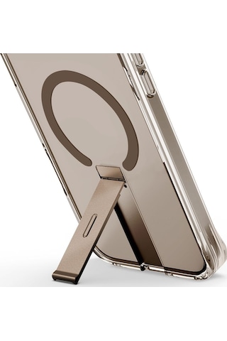 Apple Uyumlu iPhone 16 Pro Kılıf Eleva Serisi Standlı Magsafe Özellikli Magclick Premium Kılıf Gold