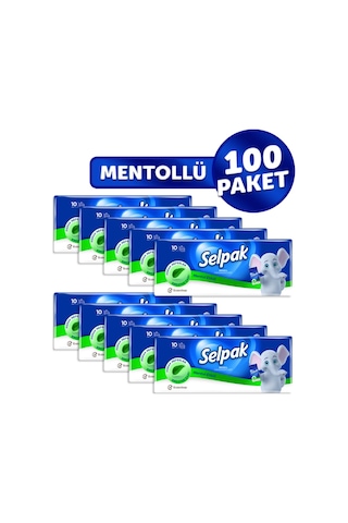 Selpak® Mentollü Mendil 10'lu 10 Paket
