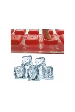 Buffer 12li Kapaklı Yapışmaz Silikon Tabanlı Plastik Küp Buz Kalıbı Beyaz