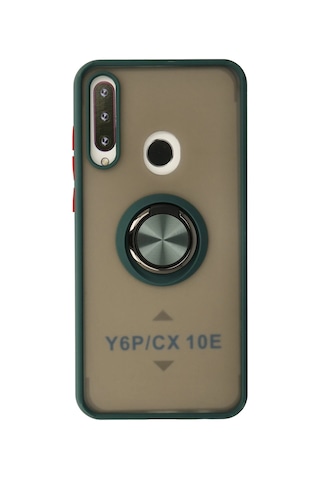 Newface - 683 - Huawei Y6p Kılıf Montreal Yüzüklü Silikon Kapak - Ece-umay - - Yeşil