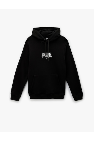 Koton Uzun Kollu Kapşonlu Şardonlu Lisanslı Van Gogh Baskılı Sweatshirt Siyah 6wam70141mk Siyah