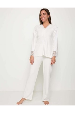 Pierre Cardin 3025 3'Lü Penye Lohusa Gecelik Pijama Takım-(404123710)