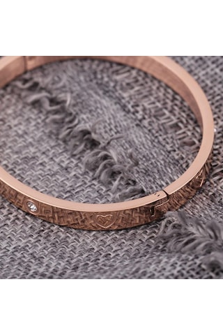 Rose Gold Basit Moda Titanyum Çelik Üç Renkli Gül Altın Paslanmaz Çelik Bilezik 304 Titanyum Çelik Aşk Bileklik Rose Gold