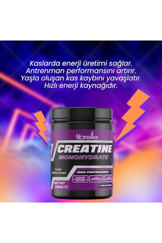 Fibrelle Kreatin Monohidrat 300 G 100 Servis Aromasız