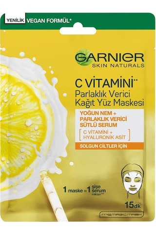 Garnier C Vitamini Parlaklık verici Kağıt Yüz Maskesi 3'lü Set