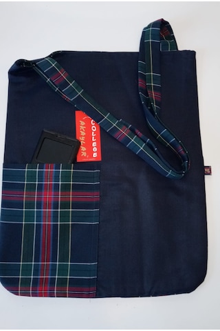Çift Taraflı Scotch Ekose Omuz Çantası Çok Renkli