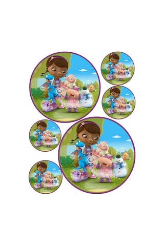 Dc Mcstuffins Yenilebilir Kağıda Resimli Pasta Dekoru Bas...