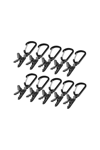 Pazly 10 Adet Branda Şemsiye Klipsi, Çadır Snap Askı, Kamp Çadırı Kilit Kavrama Klipsi, Karabinalı, Çok Renkli Çok Renkli