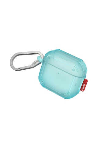 Apple Uyumlu AirPods 4 Kılıf Airbagli 360 Derece Tam Koruma Skinarma Mecha Ce Askı Aparatlı Kılıf Turkuaz
