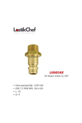 Lüdecke Es38na Es Stoper Erkek Uç R3/8"