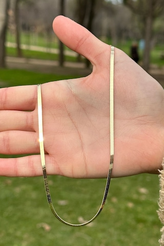 Çgk Çiğdem Gürel Kuyumculuk 14 Ayar 2,85mm Ezme Altın Kolye Gold