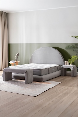 Good Night Legom Torba Yaylı Set Yatak Baza Başlık Tek Kişilik Yıkanabilir Ortopedik Gümüş
