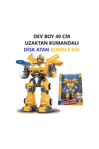 Uzaktan Kumandalı Dev Boy Optimus Prime Bumble Bee Transformer Mermi Ve Disk Atan Oyuncak Robot Bumble Bee