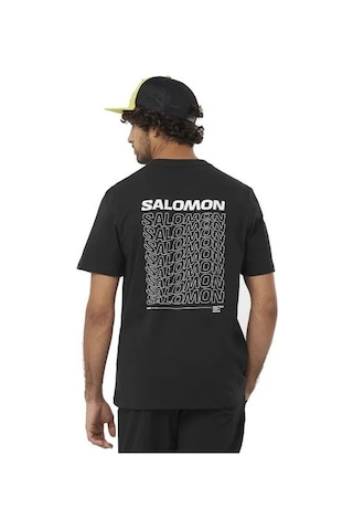 Salomon Graphıc Perf Ss Tee M Deep Black// Koşu T-shırt Lc2219400 001