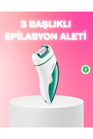 Hnrlıshp 3 İn 1 Epilatör Metal Başlıklı Ipx5 Su Geçirmez 90 Dakika Şarjlı Epilasyon Cihazı