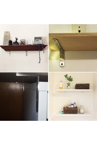 Korniş L Demiri 5 Li Paket Metal Perde Korniş Bağlantı Aparatı, Dayanıklı Montaj Ayağı Krom