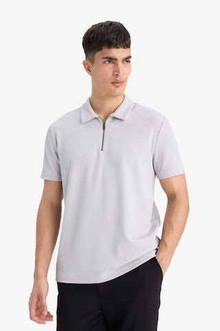 Defacto Regular Fit Polo Yaka Yarım Fermuarlı Pilise Kısa Kollu Tişört B7355ax25augr184 Gri
