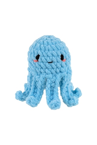 Bakgelal Amigurumi Ahtapot Yapım Kiti Başlangıç Seviyesi Tığ Örgü Seti Dıy Crochet Kit