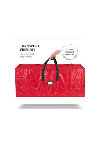 Novahub Su Geçirmez Yılbaşı Ağacı Saklama Çantası - Dayanıklı Pe, Renkli Etiket Penceresi Kırmızı Kırmızı