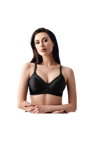 New Bra Newbra Lingerie 35-2303 Kadın D Cup Toparlayıcı Balensiz Min. Sutyen Siyah