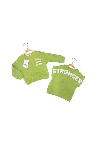 Çikoby Erkek Bebek Your Limits Yazılı Sweatshirt-13681 Yeşil