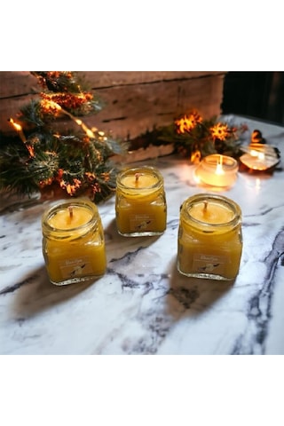 Bernami Vazo Pinterest 3'lü Özel El Yapımı Mini Boy Vanilya Kokulu Mum Diğer