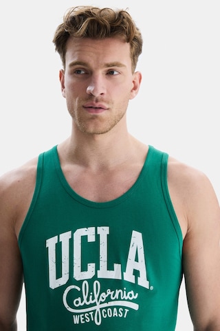 Ucla Pebble Yeşil Sıfır Kol Baskılı Oversize Erkek Tshirt Yeşil