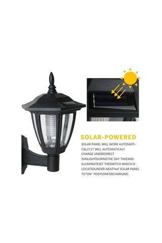 Besthome1 Ev Ve Bahçe Güneş Enerjili Duvar Lambası - Villa Teras Aydınlatma, Yağmur Dayanıklı Led, Komfortlu Siyah Aydınlatma Siyah