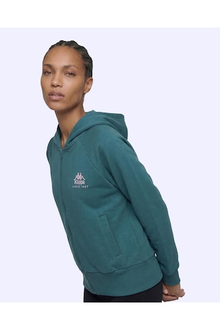 Kappa Milas Full Zip Kadın Yeşil Regular Fermuarlı Eşofman Üstü