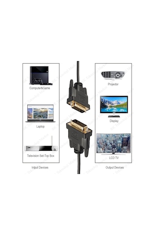 Yüksek Kalite 5 Metre Dvi To Dvi 24+1 Görüntü Kablosu